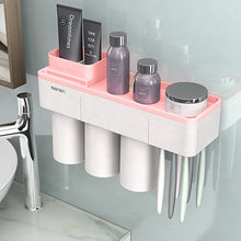 Load image into Gallery viewer, Magnetic Adsorption Toothbrush Holder Inverted Cup Wall Mount Bathroom Cleanser Storage Rack Bathroom Accessories Set