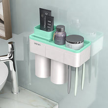 Load image into Gallery viewer, Magnetic Adsorption Toothbrush Holder Inverted Cup Wall Mount Bathroom Cleanser Storage Rack Bathroom Accessories Set