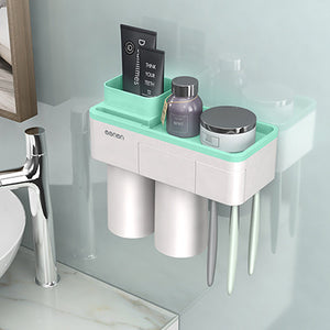 Magnetic Adsorption Toothbrush Holder Inverted Cup Wall Mount Bathroom Cleanser Storage Rack Bathroom Accessories Set