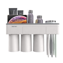 Load image into Gallery viewer, Magnetic Adsorption Toothbrush Holder Inverted Cup Wall Mount Bathroom Cleanser Storage Rack Bathroom Accessories Set