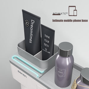 Magnetic Adsorption Toothbrush Holder Inverted Cup Wall Mount Bathroom Cleanser Storage Rack Bathroom Accessories Set