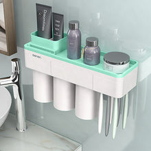 Load image into Gallery viewer, Magnetic Adsorption Toothbrush Holder Inverted Cup Wall Mount Bathroom Cleanser Storage Rack Bathroom Accessories Set