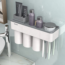 Load image into Gallery viewer, Magnetic Adsorption Toothbrush Holder Inverted Cup Wall Mount Bathroom Cleanser Storage Rack Bathroom Accessories Set