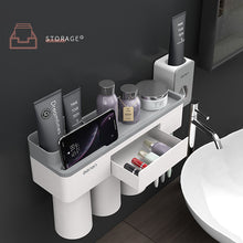 Load image into Gallery viewer, Magnetic Adsorption Toothbrush Holder Inverted Cup Wall Mount Bathroom Cleanser Storage Rack Bathroom Accessories Set