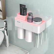 Load image into Gallery viewer, Magnetic Adsorption Toothbrush Holder Inverted Cup Wall Mount Bathroom Cleanser Storage Rack Bathroom Accessories Set